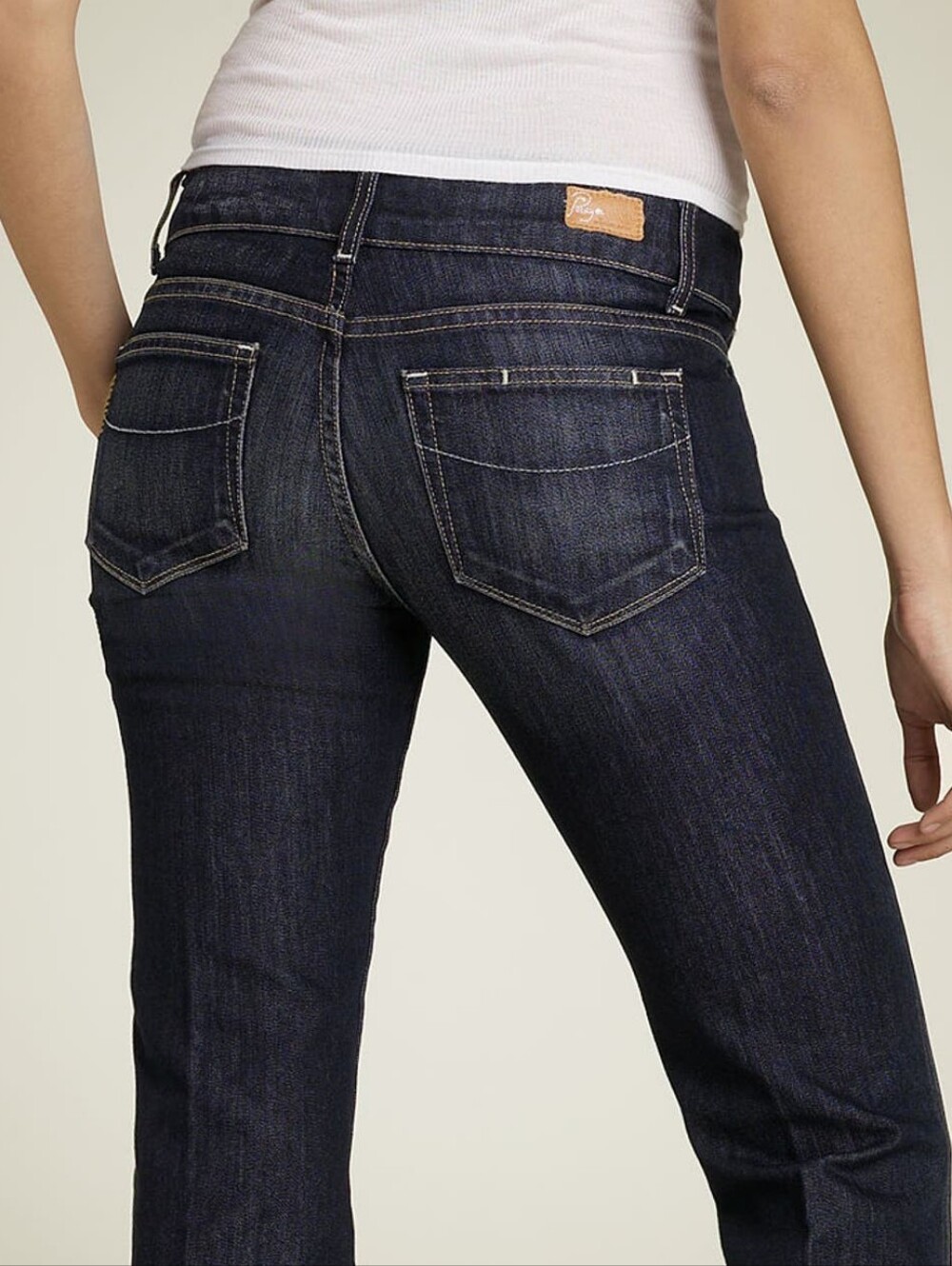 Paige Hidden Hills Dark Indigo Low Rise Straight 28W